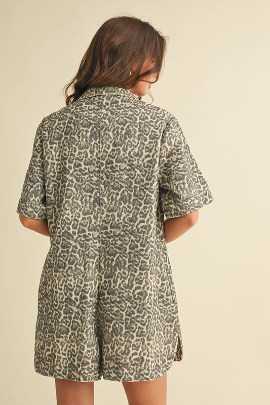 THE RELAXED FIT LEOPARD PRINT ROMPER