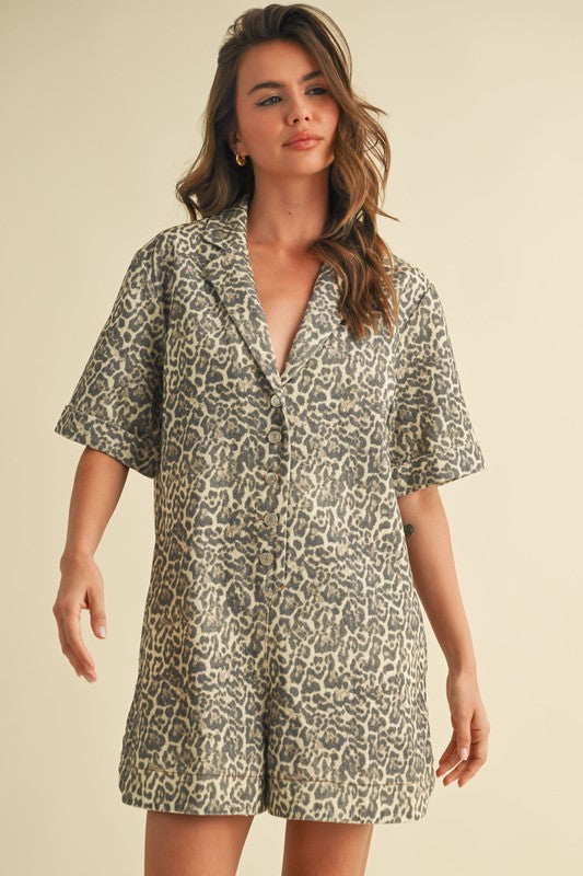 THE RELAXED FIT LEOPARD PRINT ROMPER