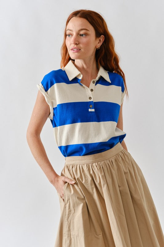 THE OVERSIZED STRIPE POLO SHIRT