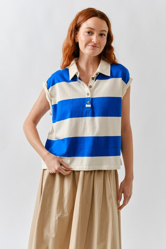 THE OVERSIZED STRIPE POLO SHIRT