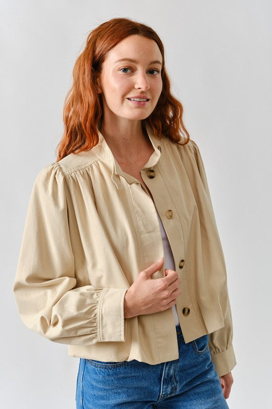 SHORT BALLOON TRENCH JACKET | NEW COLOR