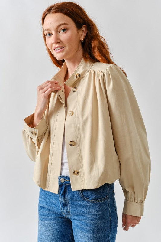 SHORT BALLOON TRENCH JACKET | NEW COLOR