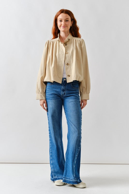 SHORT BALLOON TRENCH JACKET | NEW COLOR