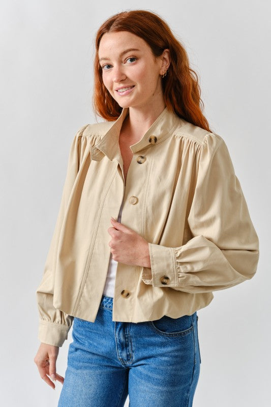 SHORT BALLOON TRENCH JACKET | NEW COLOR