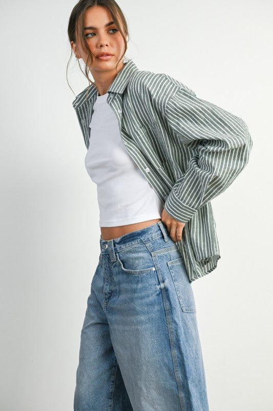 THE STRIPED BUTTON UP SHIRT