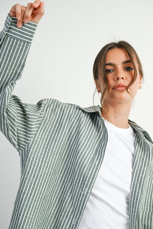 THE STRIPED BUTTON UP SHIRT
