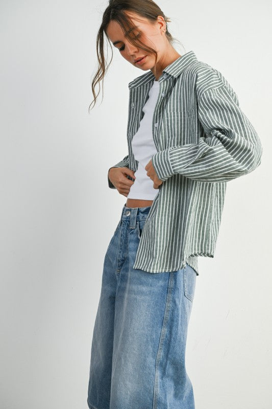 THE STRIPED BUTTON UP SHIRT
