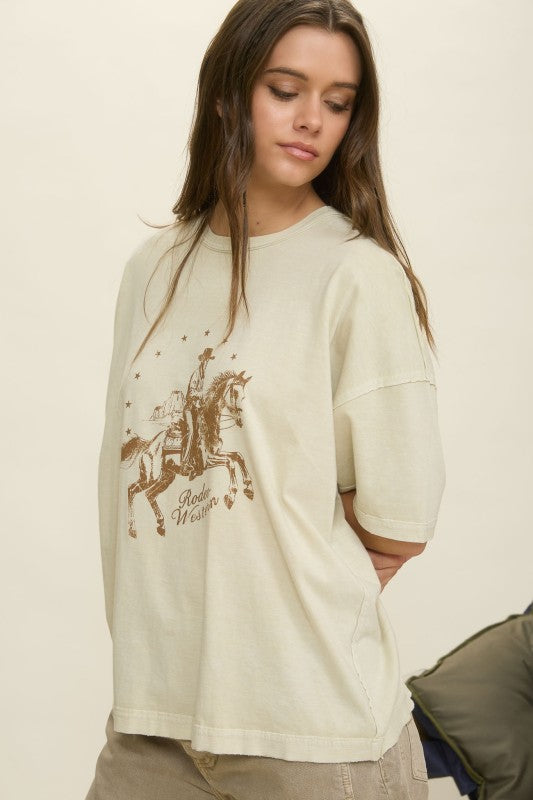 RODEO WESTERN RELAXED SHORT SLEEVE KNIT T-SHIRT
