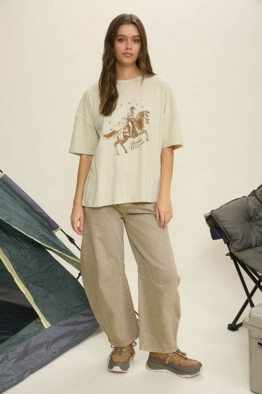 RODEO WESTERN RELAXED SHORT SLEEVE KNIT T-SHIRT