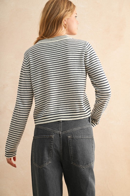 MIOU MUSE | STRIPED SWEATER TOP
