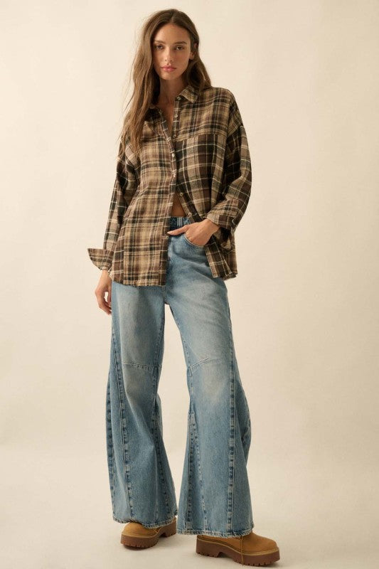 COLORBLOCK FLANNEL SHIRT