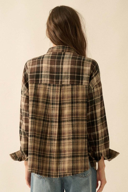 COLORBLOCK FLANNEL SHIRT
