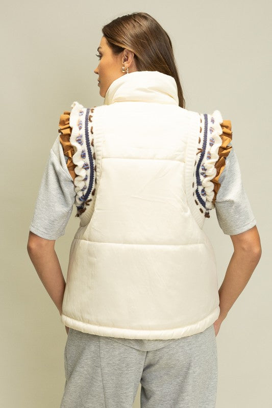 THE LYNN EMBROIDERED PUFFER VEST