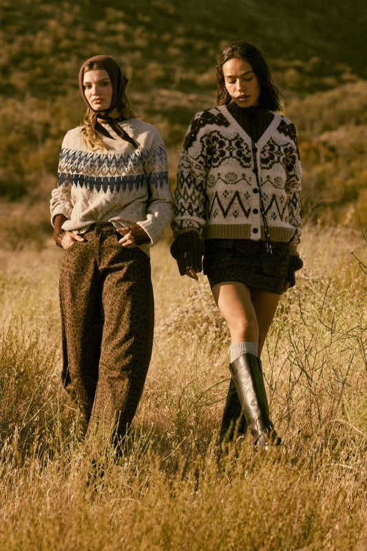 PREMIUM LINE | CABLE KNIT FAIR ISLE SWEATER