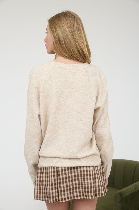 DROP SHOULDER KNIT SWEATER | NEW COLOR