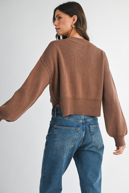 MOCK NECK PULLOVER SWEATER