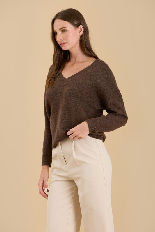 DROP SHOULDER KNIT SWEATER