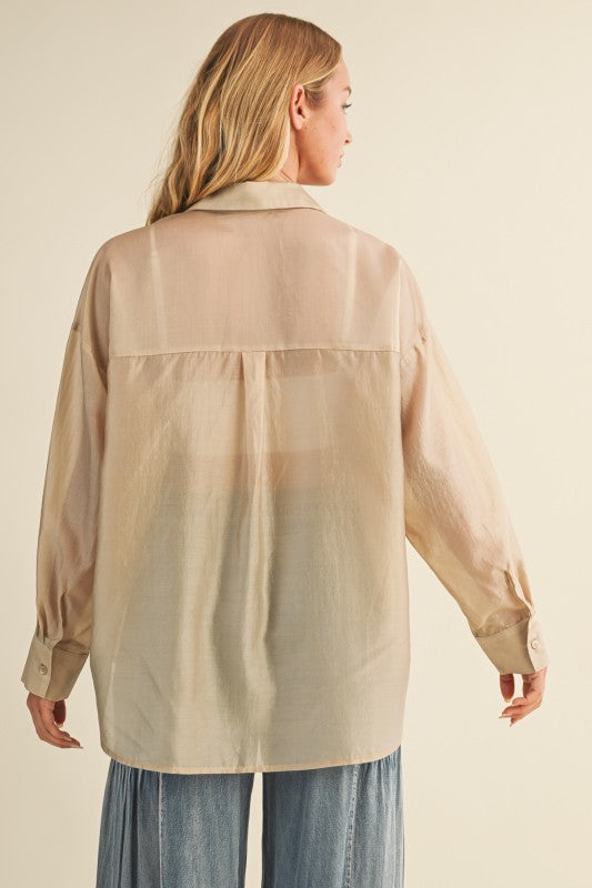 THE SHEER CARGO POCKET BUTTON UP