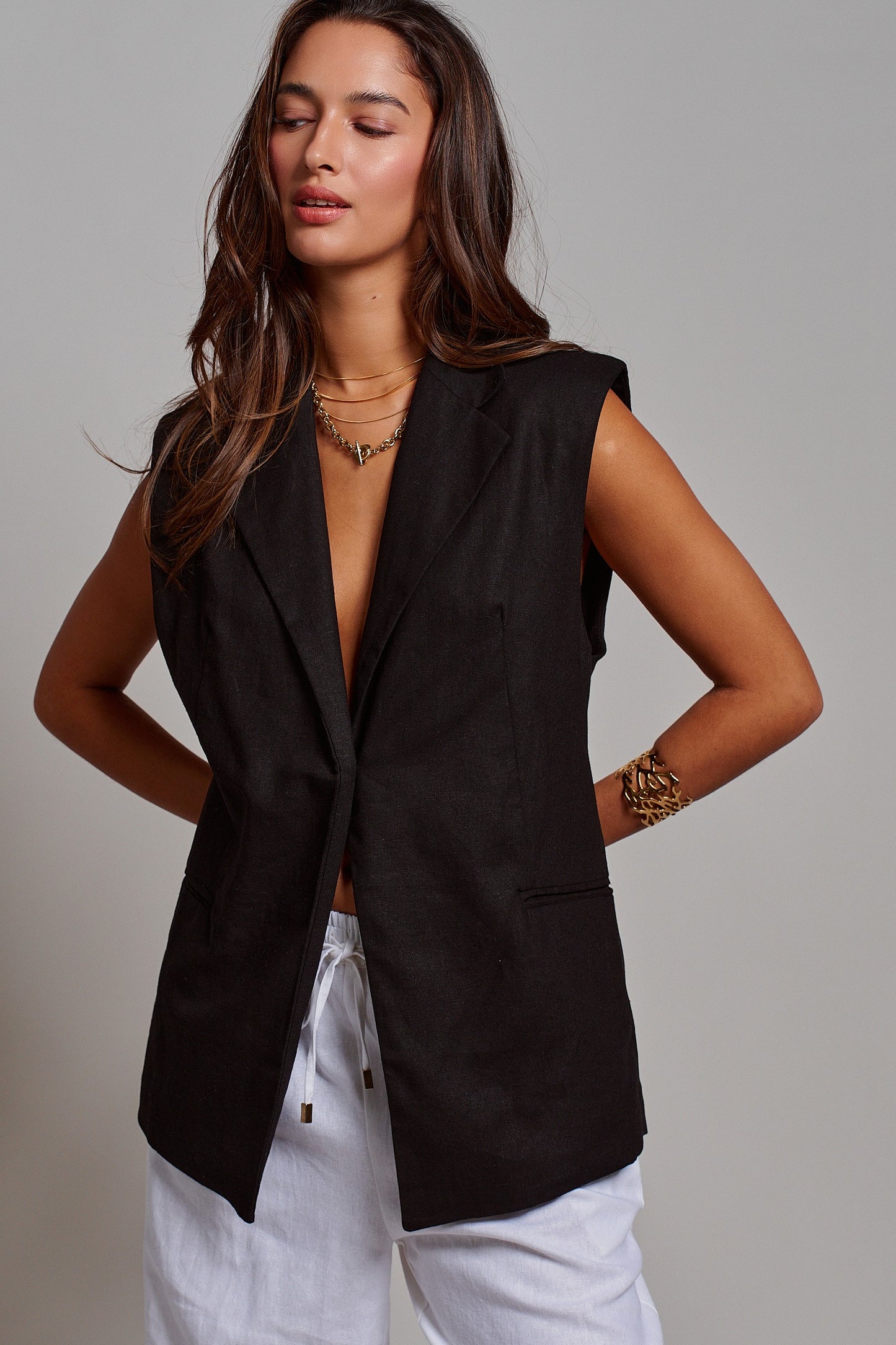 THE RIVIERA TAILORED VEST TOP