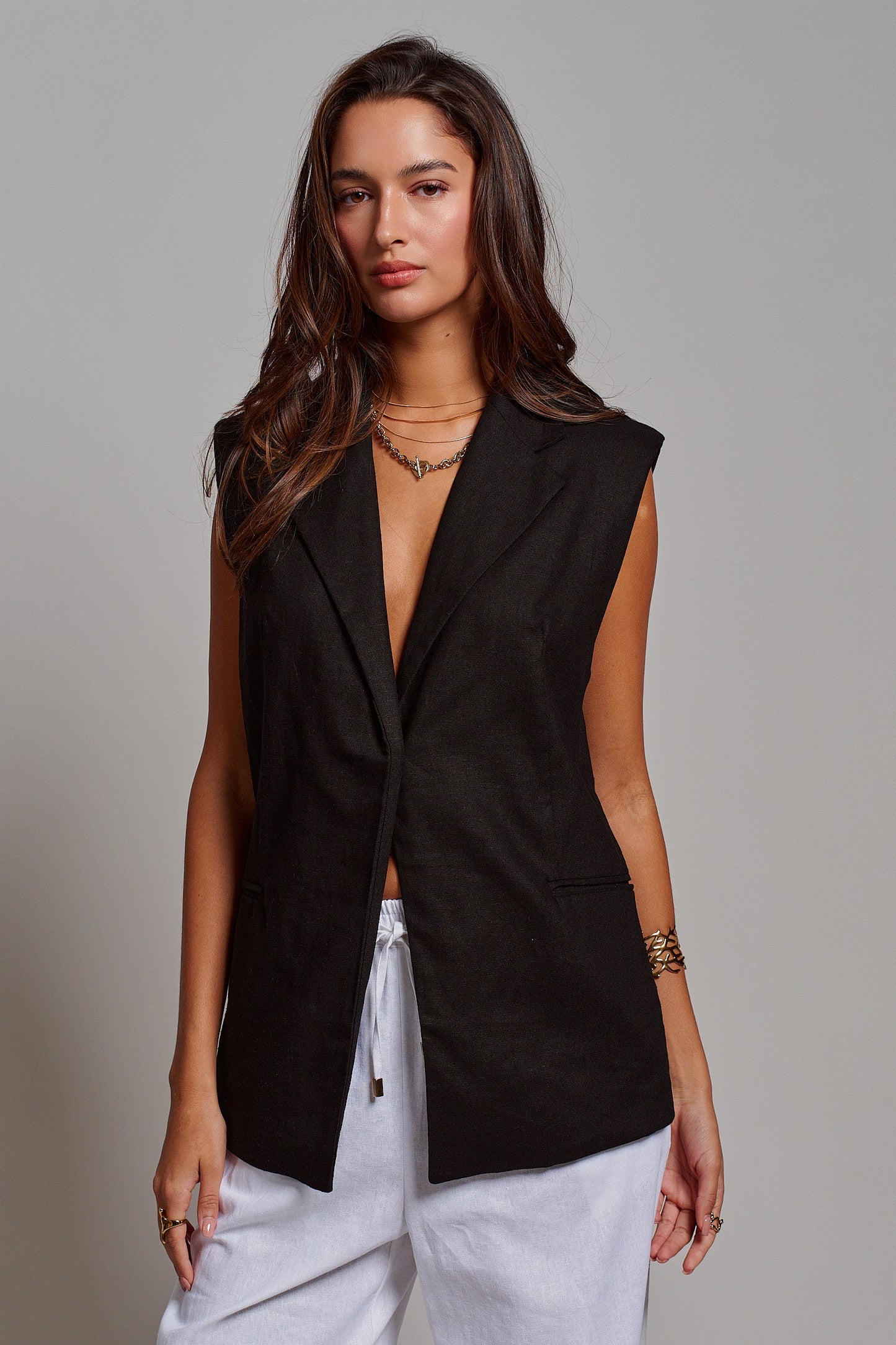 THE RIVIERA TAILORED VEST TOP