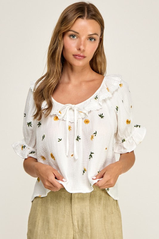 THE BLAIR EMBROIDERED TOP