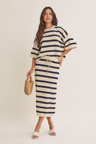 THE WEEKEND COTTON STRIPE SET