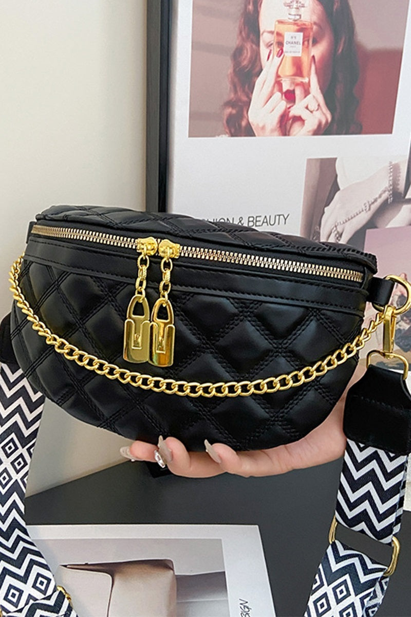 QUILTED VEGAN LEATHER CROSSBODY BUM BAG