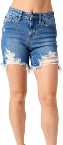 JUDY BLUE FRAY HEM SHORTS