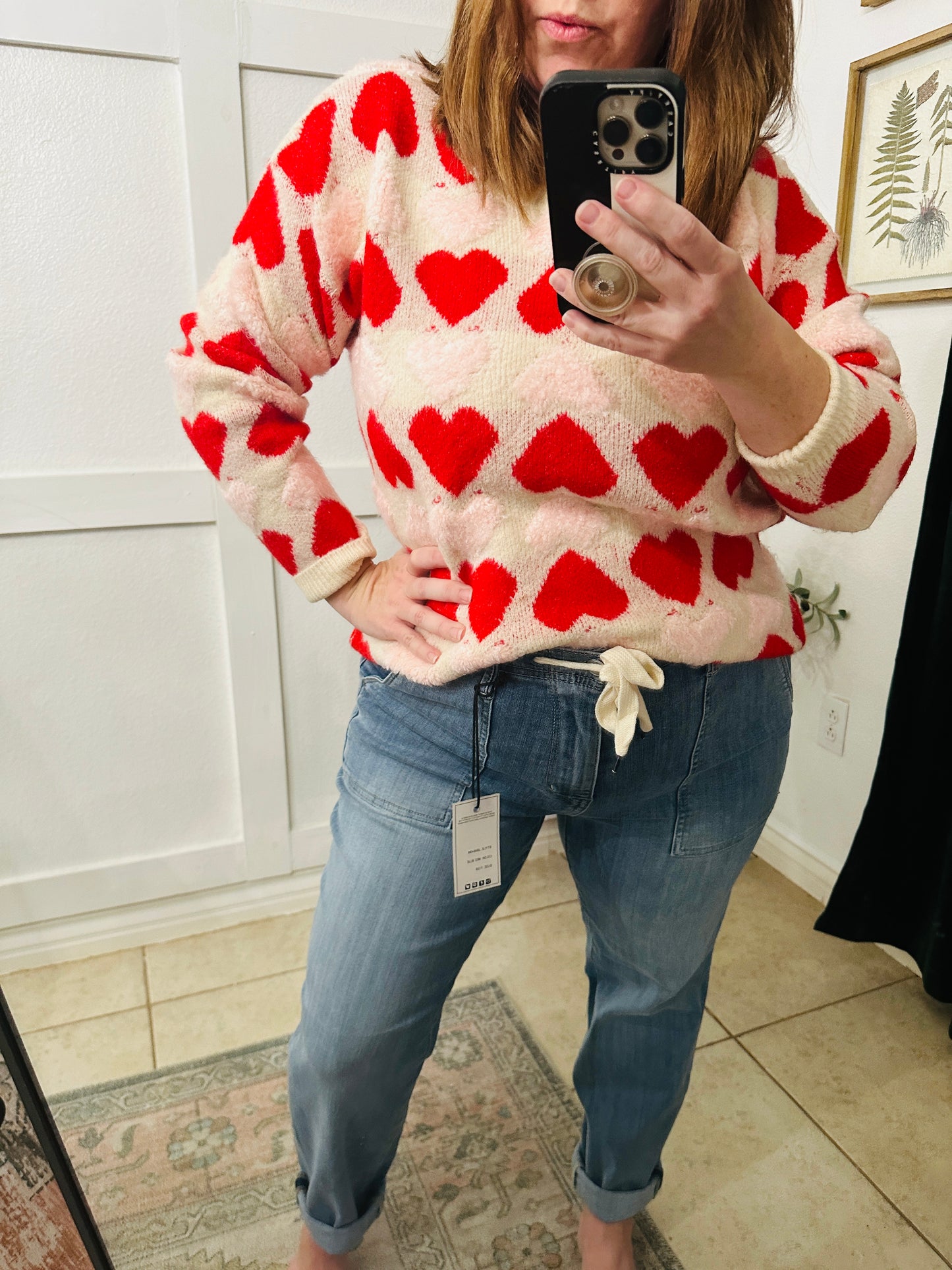 BIBI MULTI COLOR HEART PULL OVER