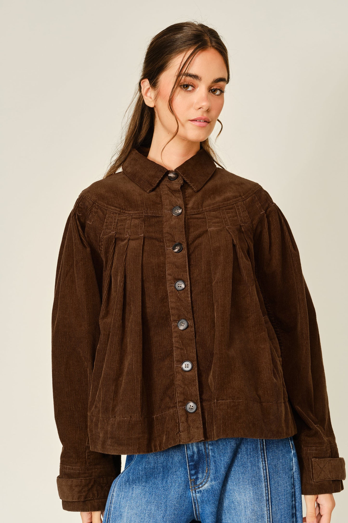 CORDUROY COTTON PLEATED JACKET