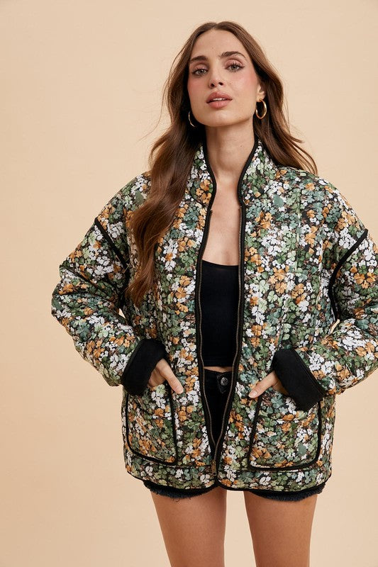 PREMIUM LINE | QUILTED PUFFER FLORAL JACKET