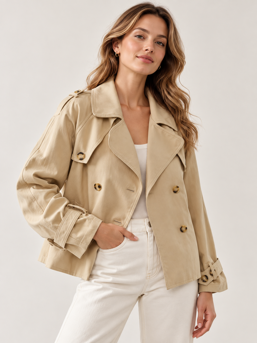 HALF TRENCH DOUBLE BUTTON JACKET