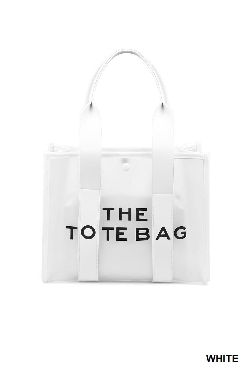 2 COLORS | CLEAR LARGE THE TOTE BAG & POUCH 2PC SET