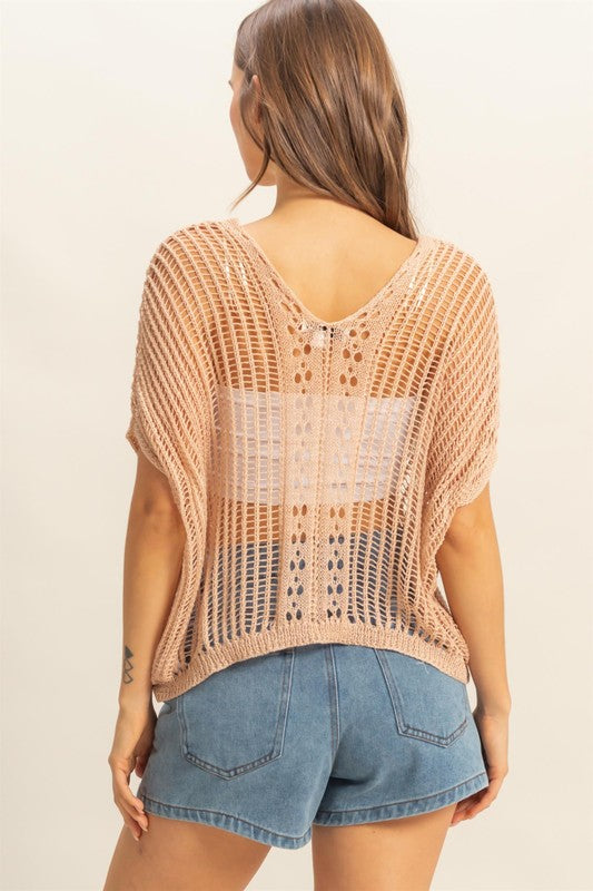 OPEN STITCH KNIT TOP