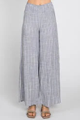 SOLEIL STRIPED LINEN PANTS