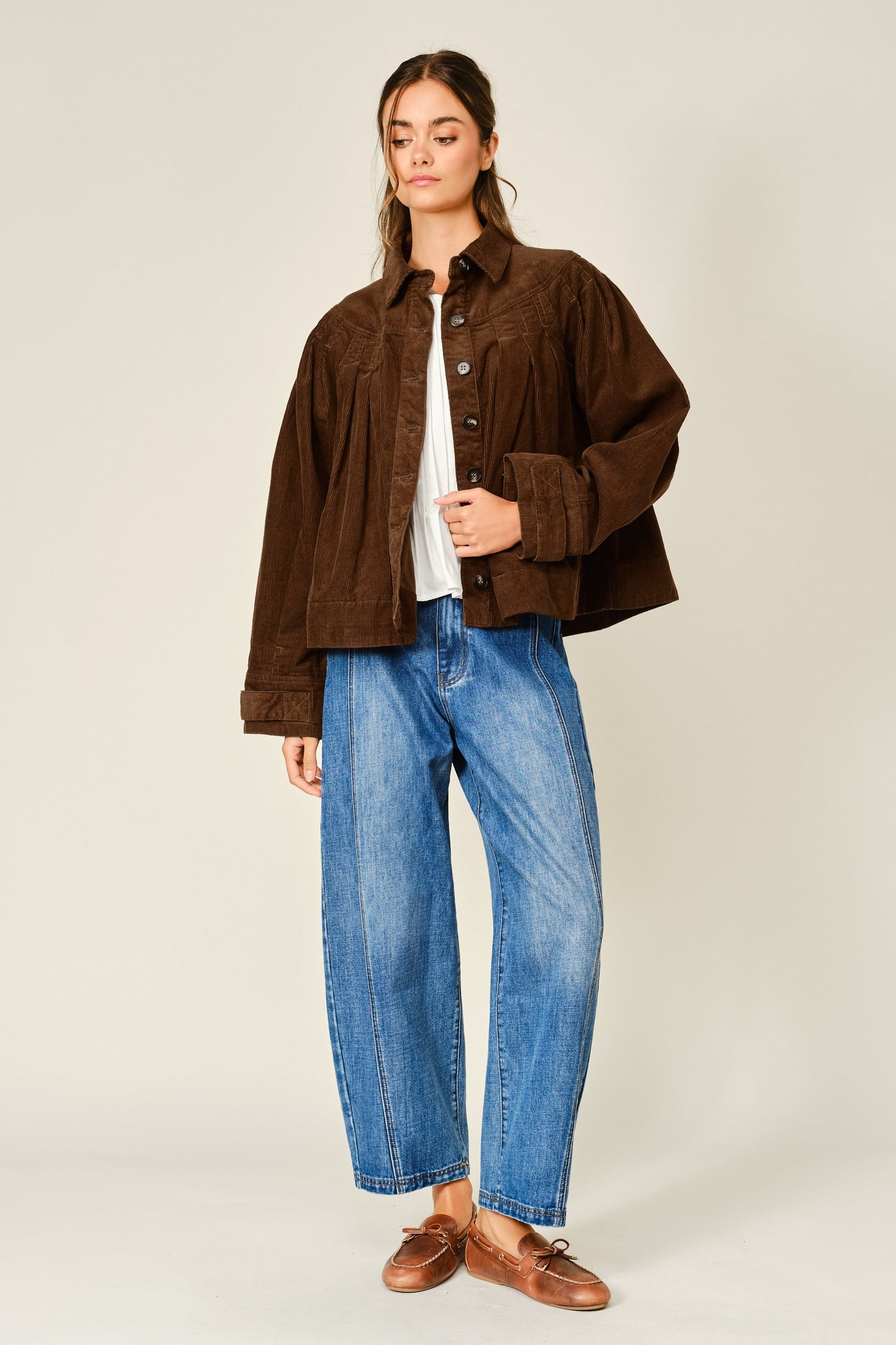 CORDUROY COTTON PLEATED JACKET