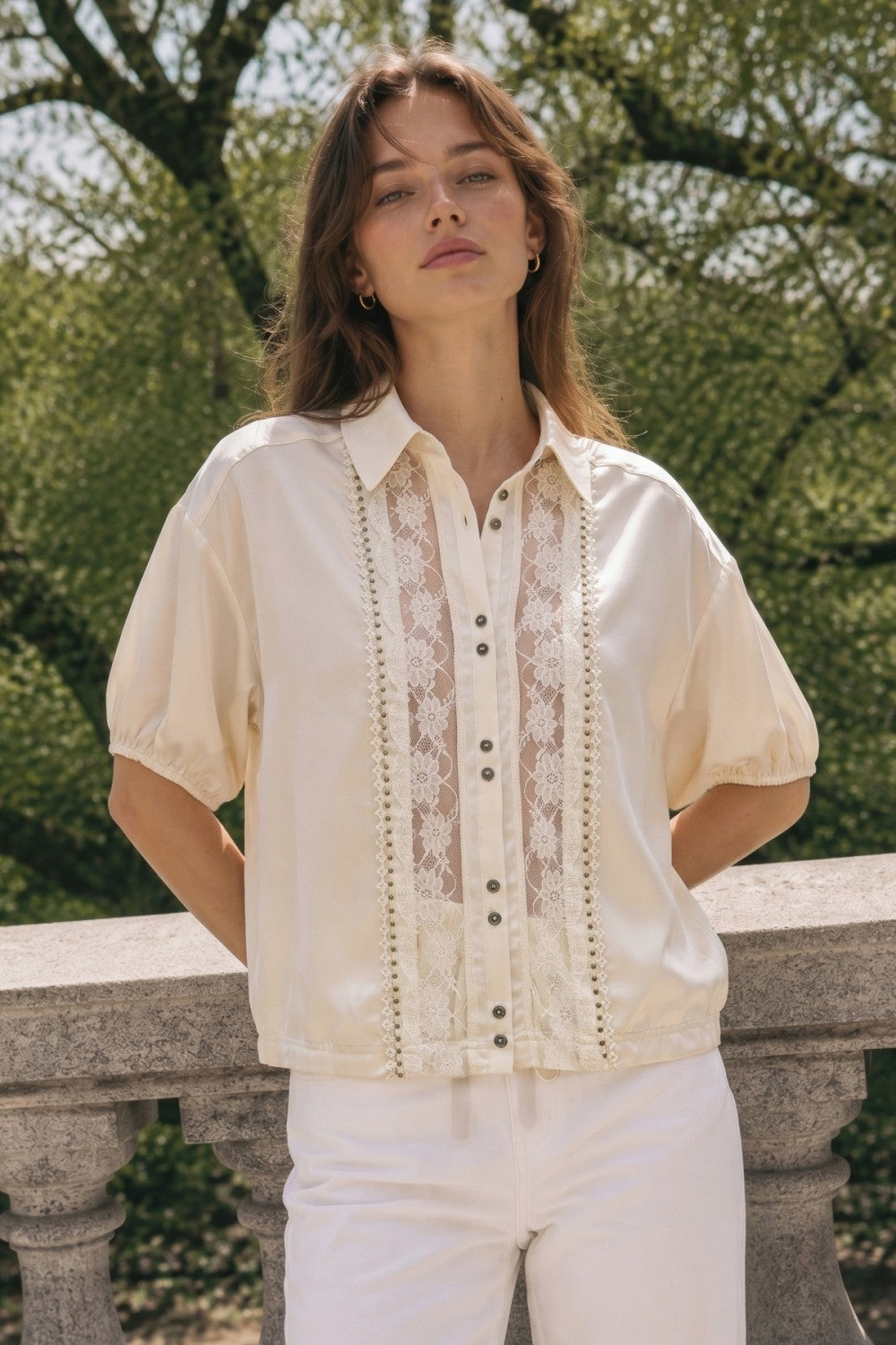 THE LACE CREPE SHIRT
