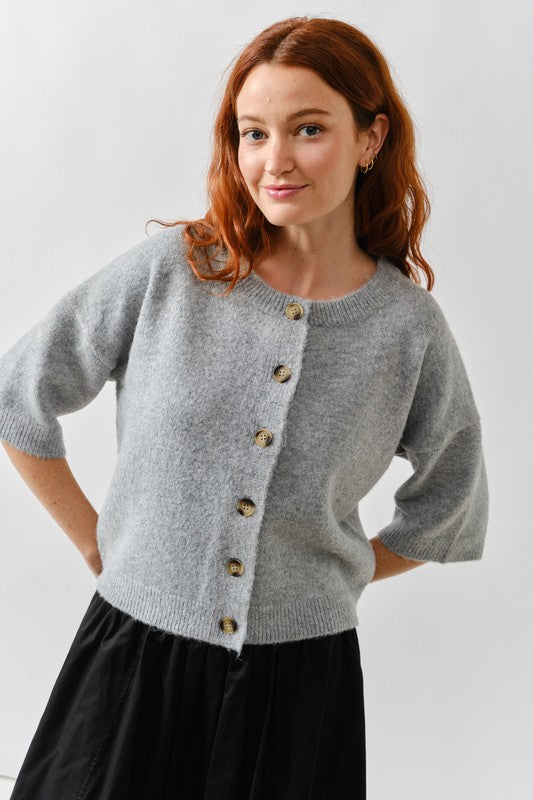 THE BUTTON DOWN WIDE SLEEVE CARDIGAN TOP | NEW COLOR