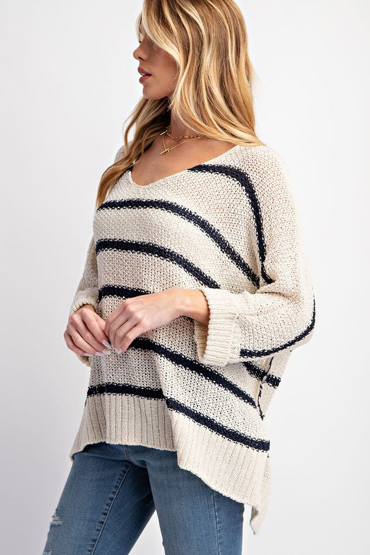 STRIPE PULLOVER SWEATER TOP