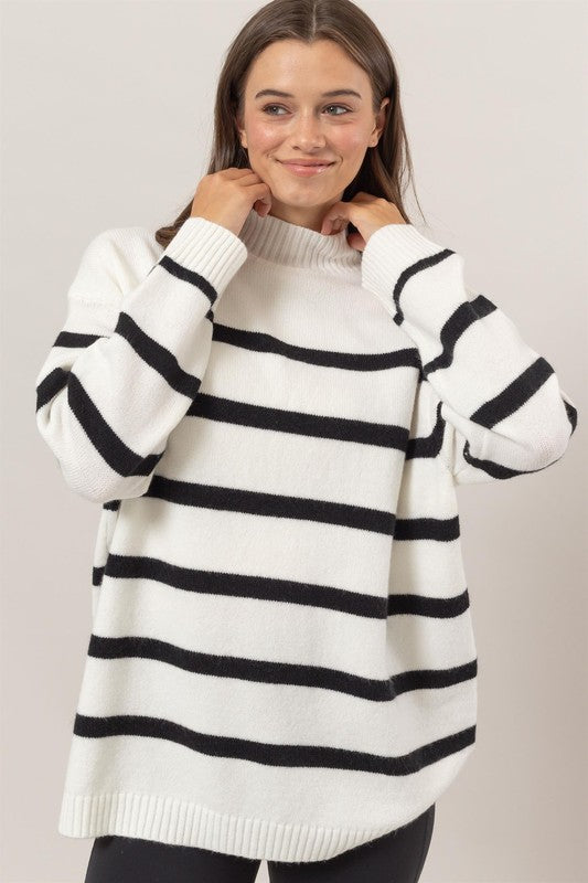 STRIPED OVERSIZED SWEATER