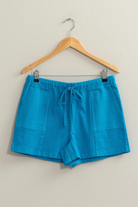 PATCH POCKET DRAWSTRING SHORTS | NEW COLOR