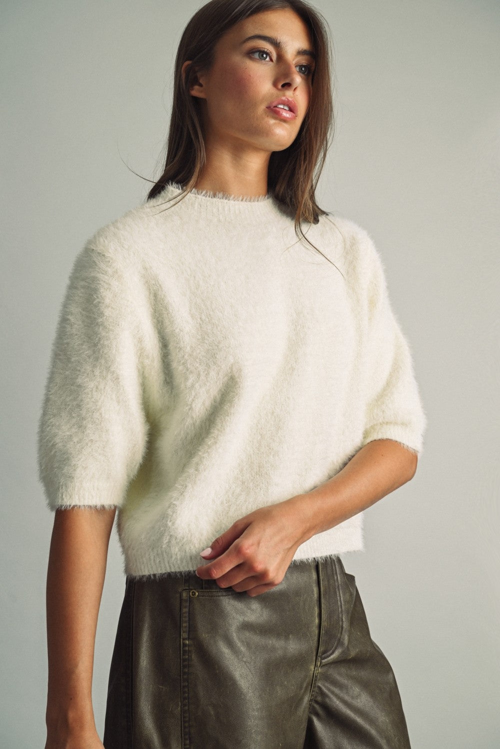THE FLUFFY FAUX-FUR SWEATER