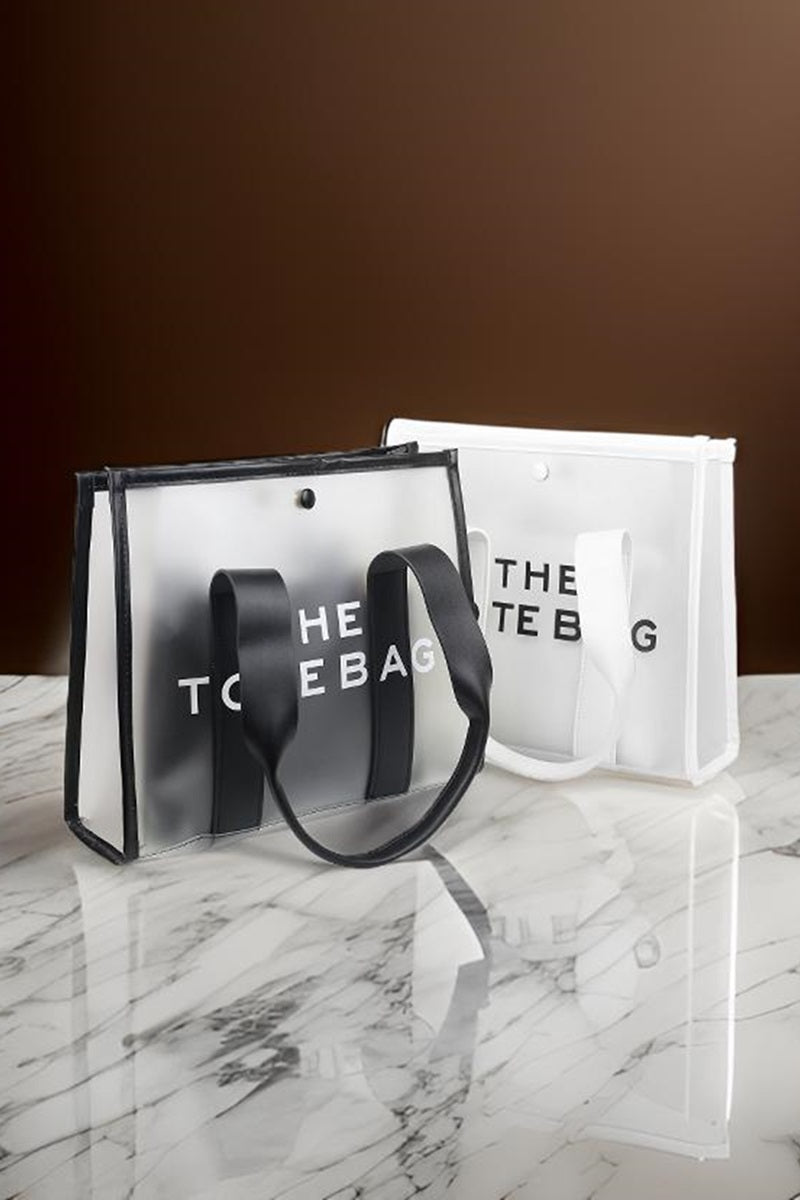 2 COLORS | CLEAR LARGE THE TOTE BAG & POUCH 2PC SET