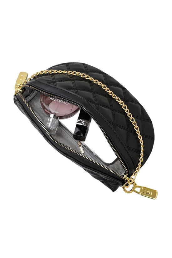 Load image into Gallery viewer, QUILTED VEGAN LEATHER CROSSBODY BUM BAG
