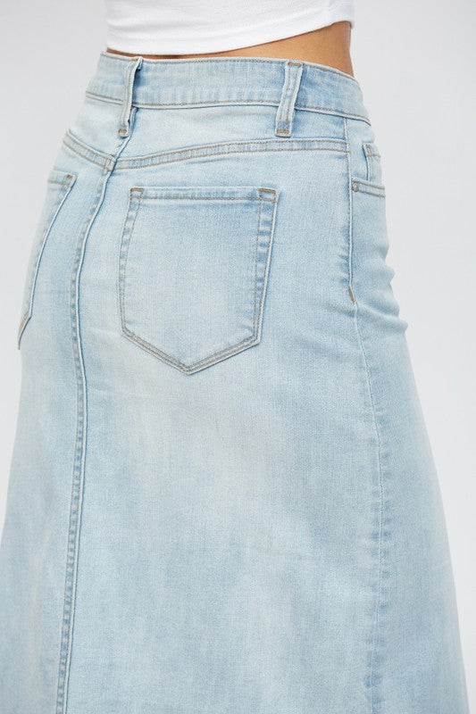 MICA DENIM | HIGH RISE A LINE SKIRT