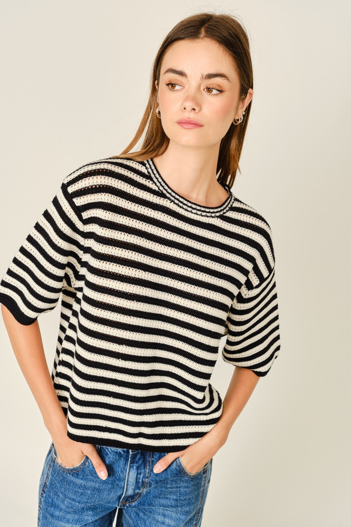 THE ARON STRIPED KNIT SWEATER