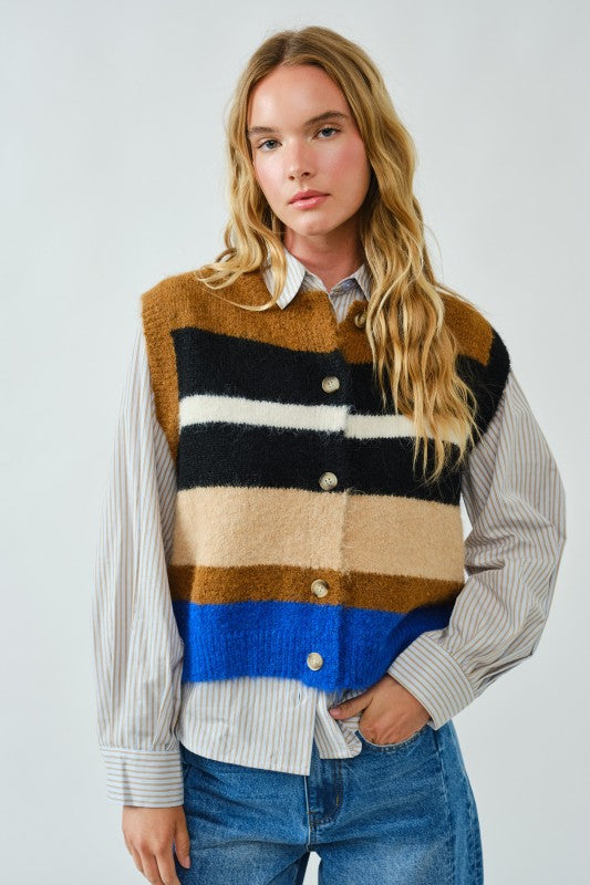 THE PULLOVER STRIPED SWEATER VEST