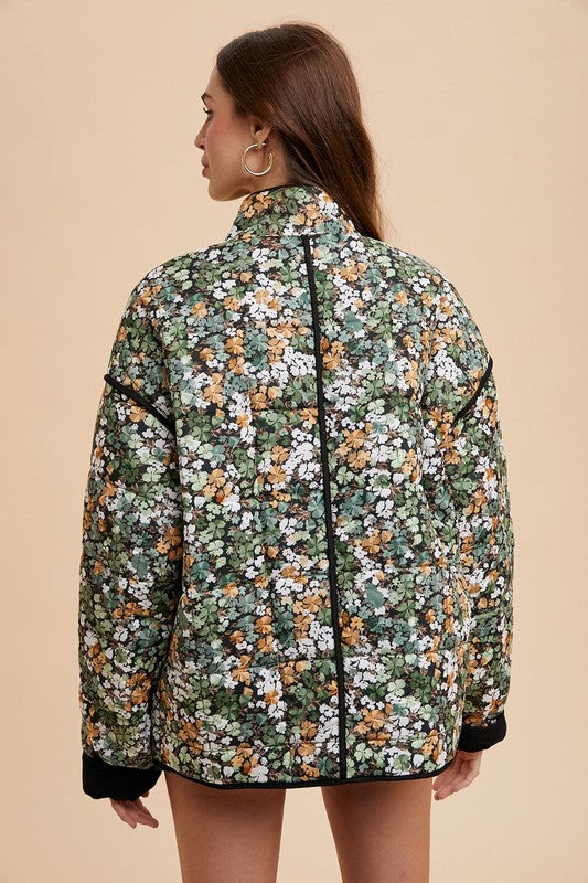 PREMIUM LINE | QUILTED PUFFER FLORAL JACKET