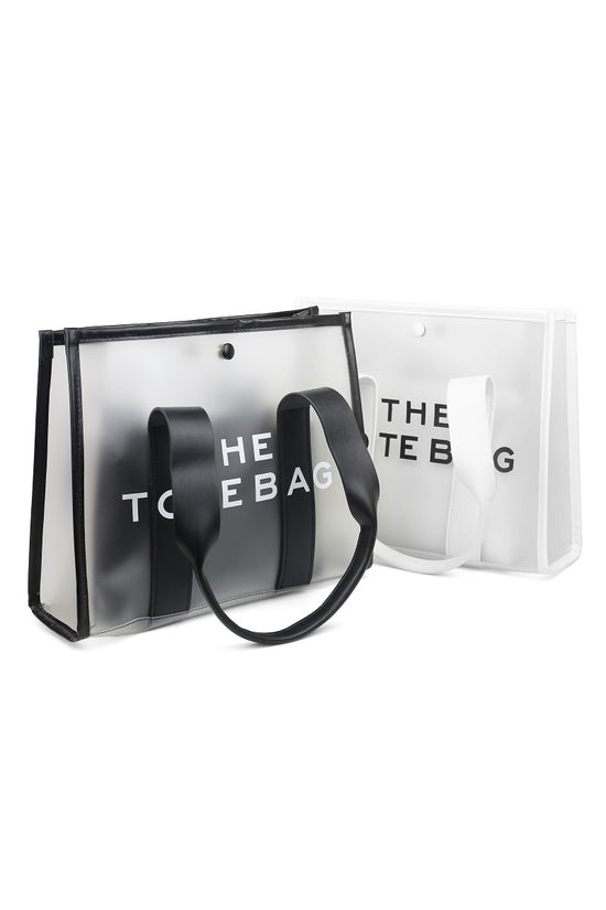 2 COLORS | CLEAR LARGE THE TOTE BAG & POUCH 2PC SET