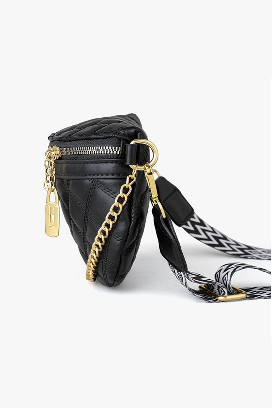 Load image into Gallery viewer, QUILTED VEGAN LEATHER CROSSBODY BUM BAG
